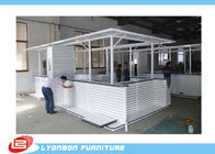 Kiosk gỗ trắng trắng ODM kích thước lớn cho bán hàng điện tử, Melamine đã hoàn thành